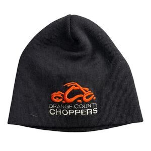 Orange County Choppers Black Beanie Hat One Size Fits Most Biker Y2K Grunge